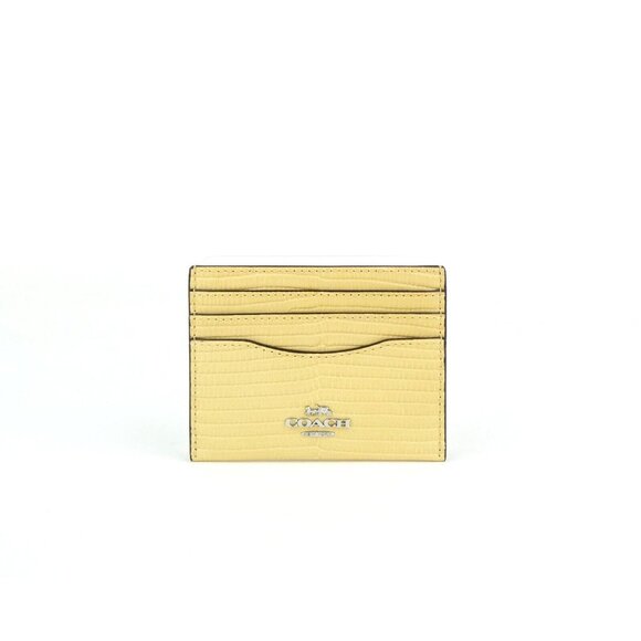 Coach Hay Lizard Embossed Leather Slim ID Card Case NWT CR844 - Picture 1 of 2